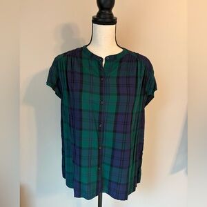 Old Navy Plaid Button-Up Women's Top | Sz M